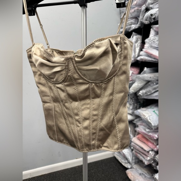 House of CB Chantal champagne satin top - Picture 4 of 6